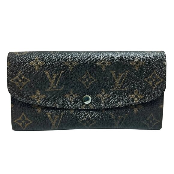 Auth LOUIS VUITTON Portefeuille Emilie Vert Monogram Long Wallet - Picture 1 of 8